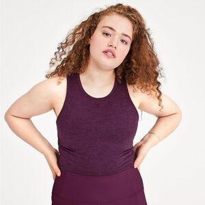 NWT Girlfriend Collective Plum Purple ReSet Super Crop Tank Top Size Large